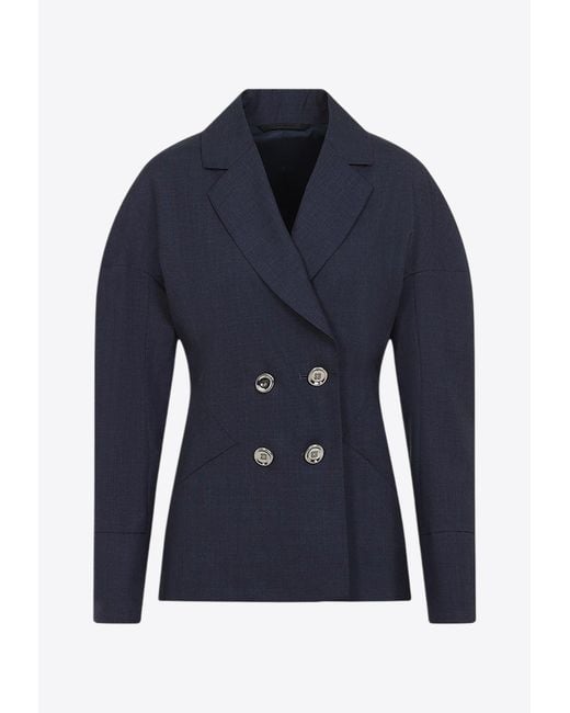 Givenchy Blue Double-Breasted Blazer