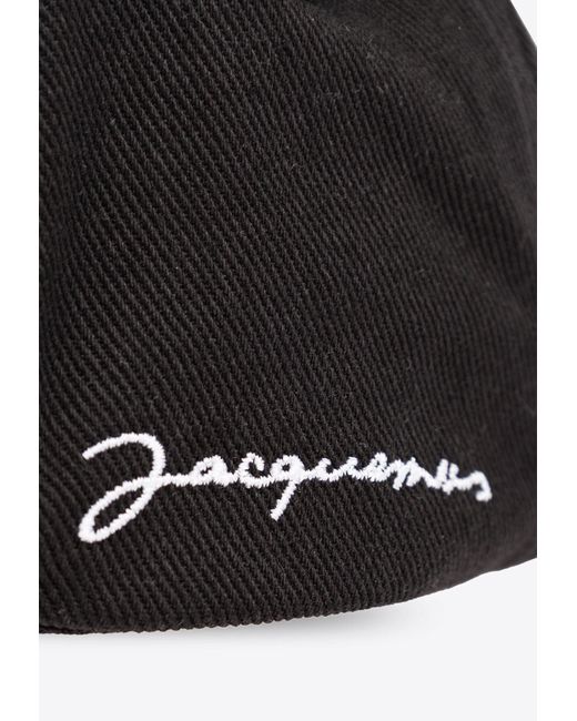 Jacquemus Black Logo Embroidered Baseball Cap