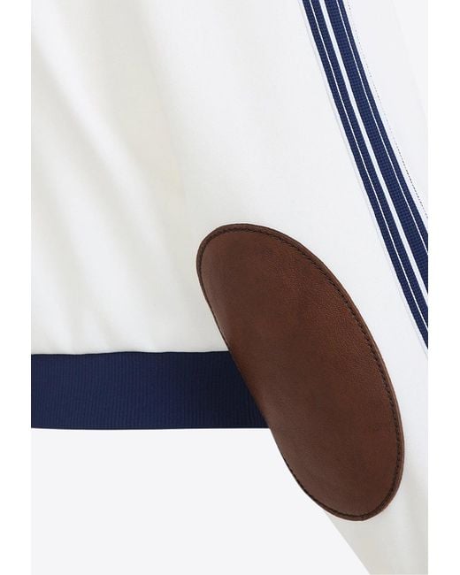 Prada White Logo Label Zip-Up Jacket