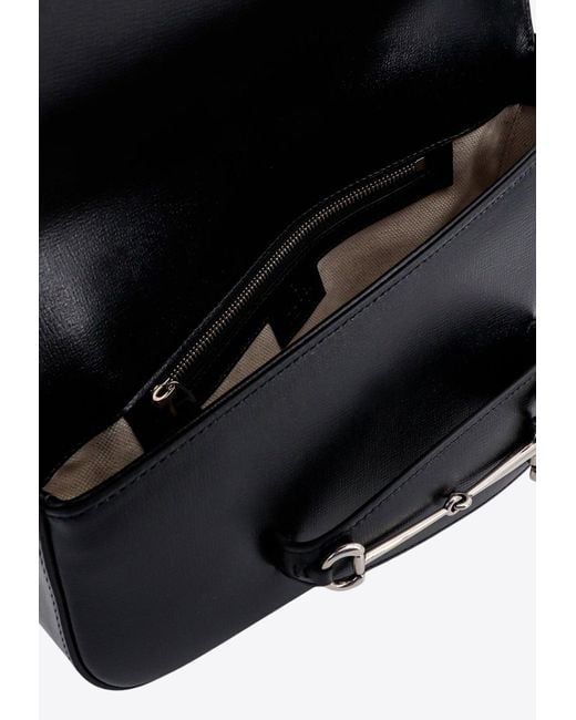 Gucci Black Small Horsebit 1955 Leather Shoulder Bag