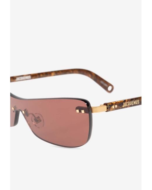 Jacquemus Pink Shield Logo Sunglasses