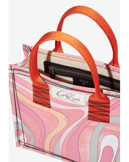 Emilio Pucci Pink Small Marmo Print Tote Bag