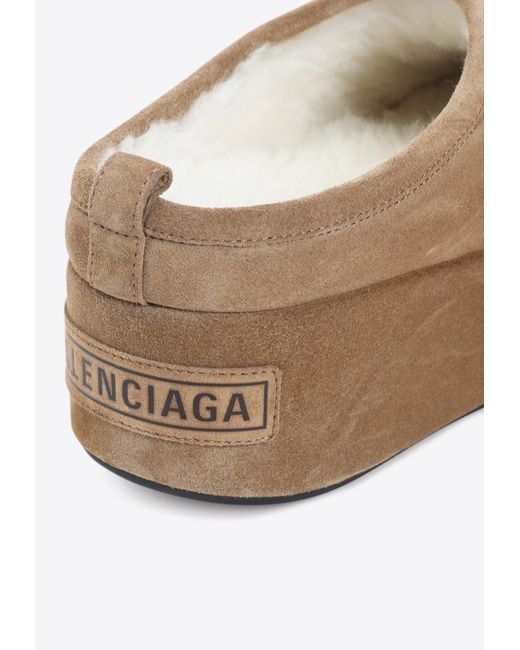 Balenciaga Brown Alaska Platform Mules