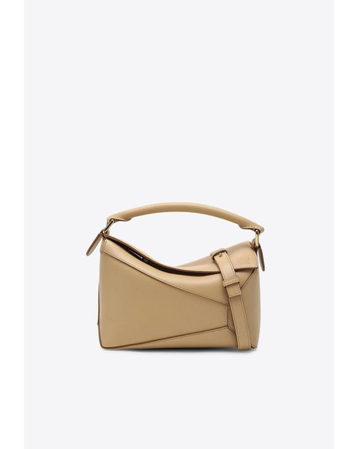 Loewe White Small Puzzle Edge Top Handle Bag