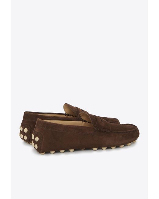 Tod's Brown Gommino Bubble Loafers for men
