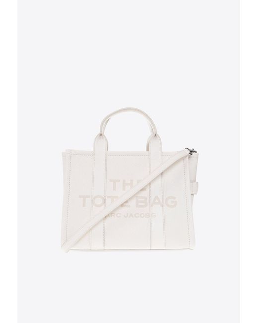 Marc Jacobs White The Medium Logo Tote Bag