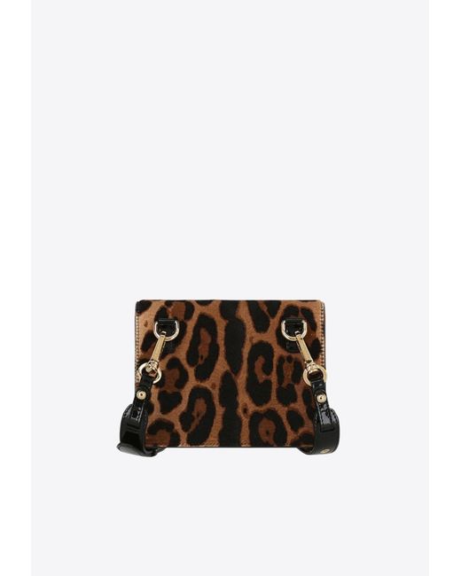 Dolce & Gabbana White 3.5 Leopard Print Dg Logo Shoulder Bag