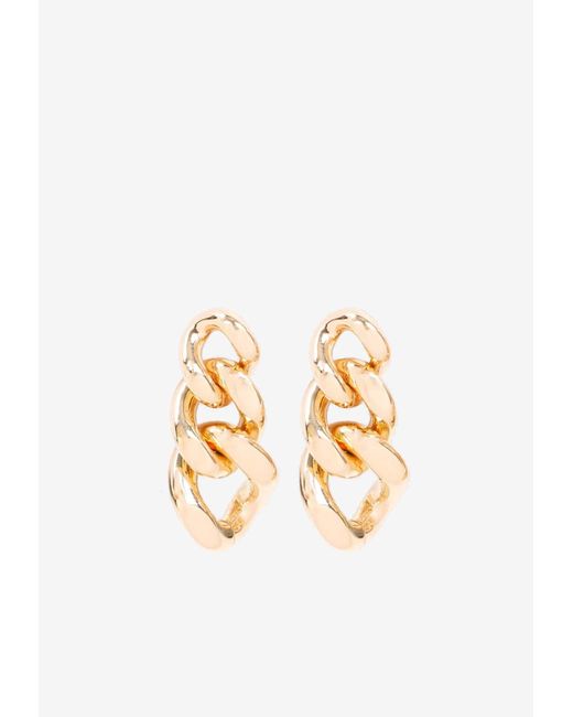 Jil Sander White Chain Drop Earrings