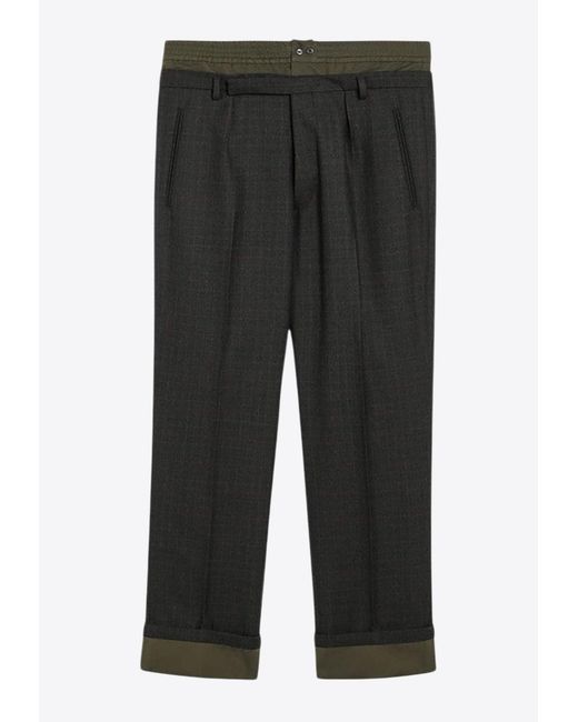Prada Black Double Waistband Tailored Pants for men