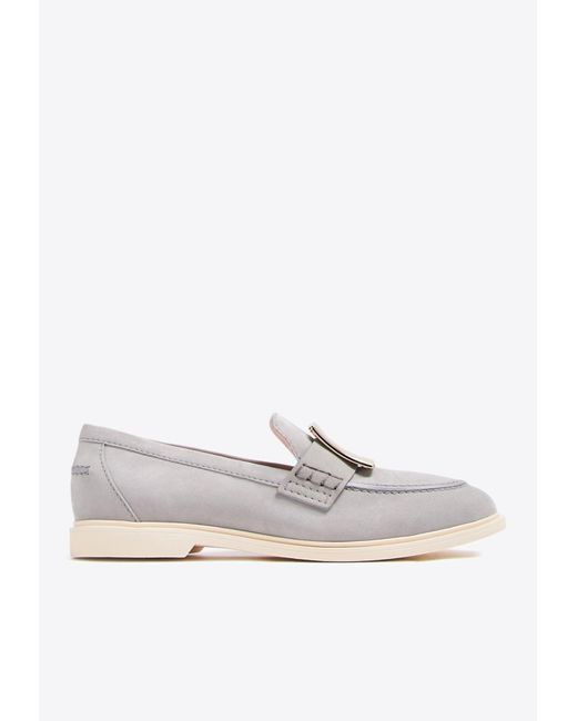 Roger Vivier White Buckle Summer Loafers