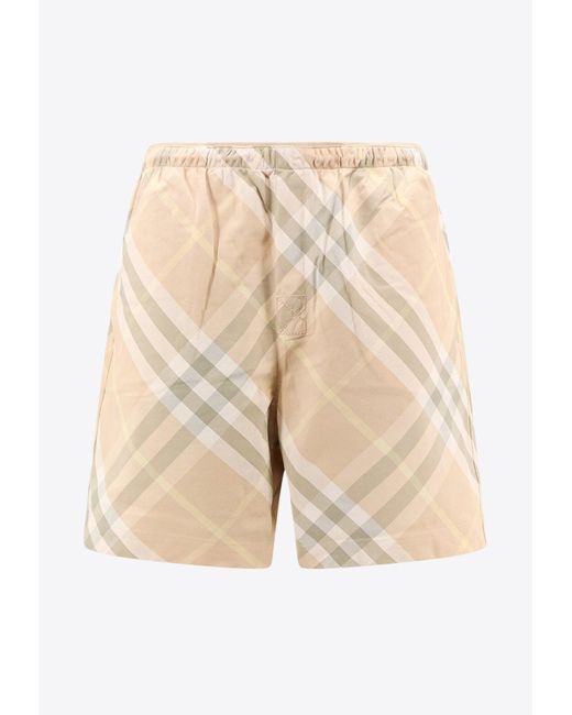 Burberry Natural Check Pattern Swim Shorts for men