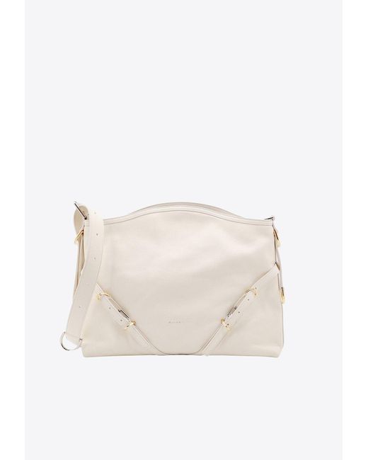 Givenchy White Medium Voyou Leather Crossbody Bag