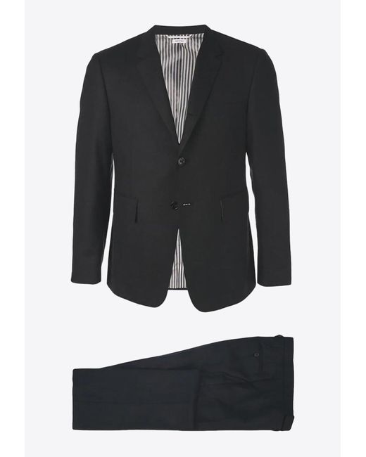 Thom Browne Black Single-Breasted 120S Wool Suit for men
