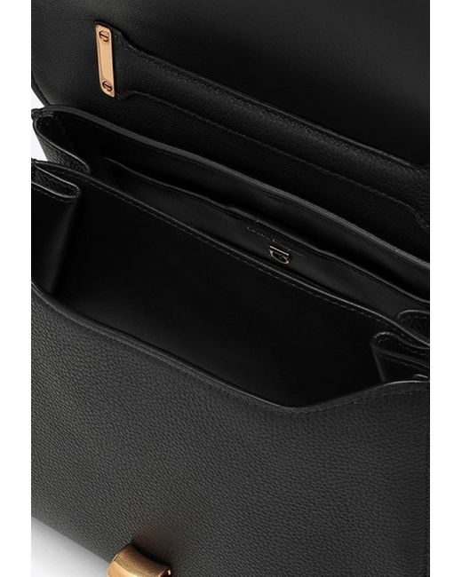 Ferragamo Black Gancini Leather Top Handle Bag
