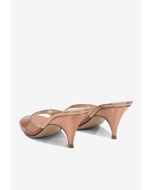 Gianvito Rossi Natural Sofia 70 Plexi Mules