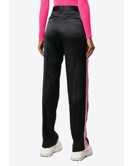 MSGM Black Straight-Leg Tailored Pants