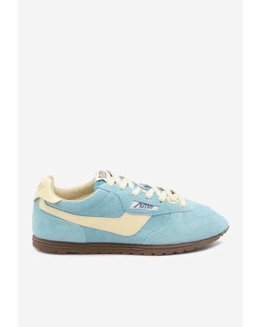 Autry Blue Windspin Suede Sneakers