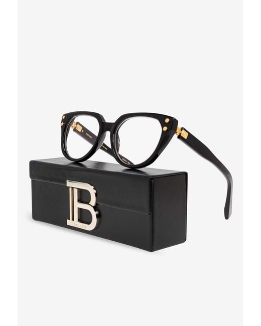 Balmain Black Bold Rectangular Glasses