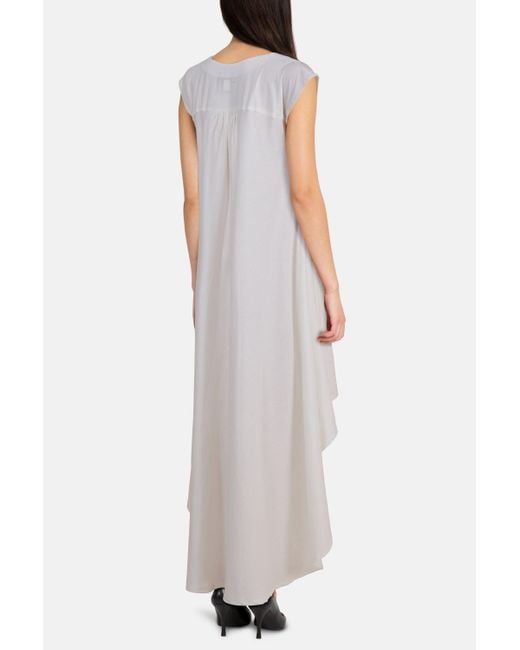 Rue15 White Neckline Embroidered High-Low Dress