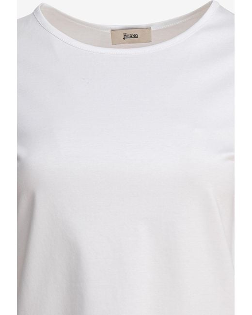 Herno White Solid Crewneck Top