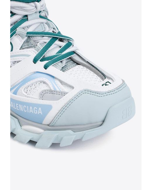 Balenciaga Blue Track Mesh And Nylon Low-Top Sneakers