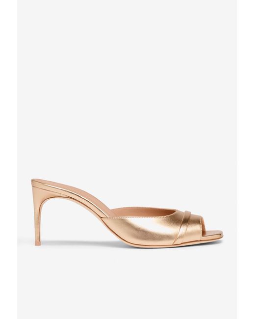 Malone Souliers Natural Lumi 70 Metallic Leather Sandals
