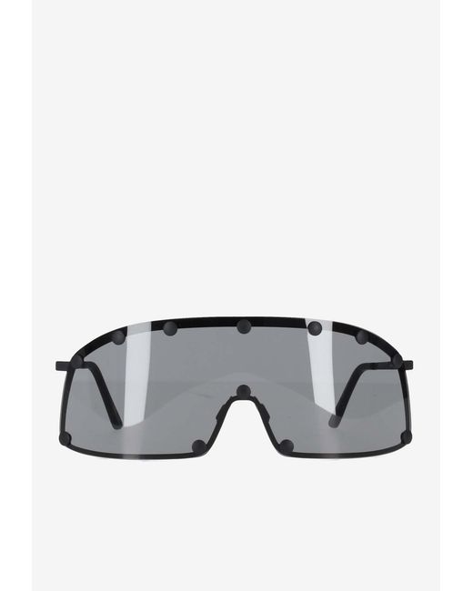 Rick Owens Gray Shielding Wrap Sunglasses for men