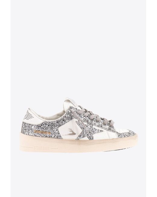 Golden Goose Deluxe Brand White Stardan All-Over Sequins Leather Sneakers