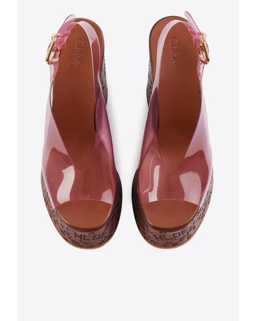 Chloé Brown Maxime Jelly Platform Sandals