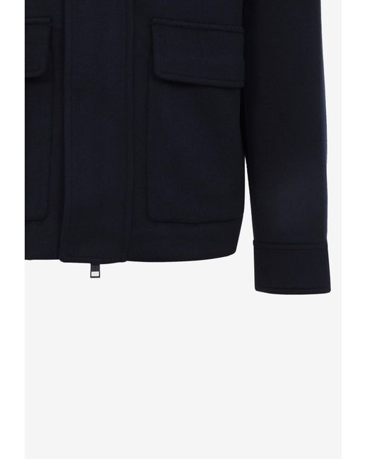 Yves Salomon Blue Double-Faced Cashmere Jacket for men