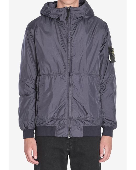 Stone Island Men's Gray Crinkle Reps Nylon Windbreaker Jacket