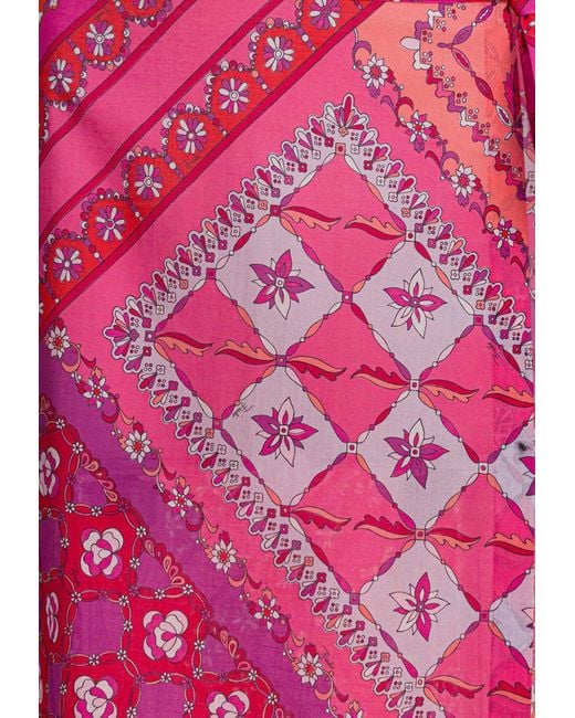 Emilio Pucci Pink Festa Print Sarong Skirt
