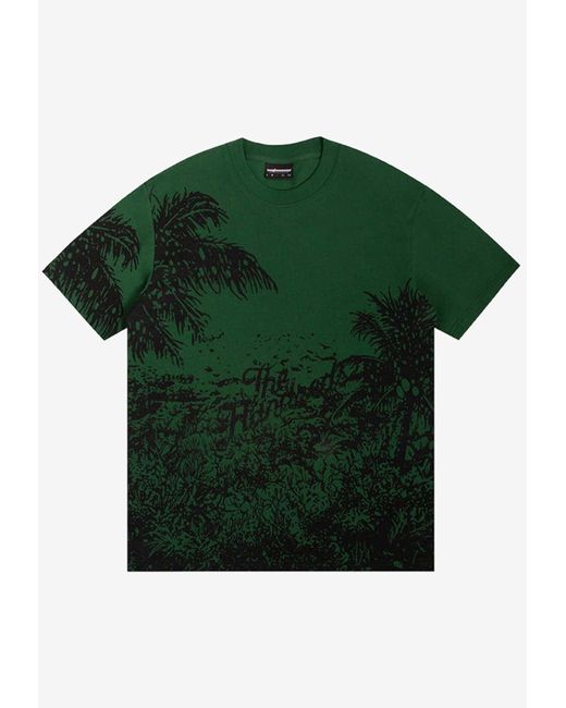 The Hundreds Green Jungle Print T-Shirt for men