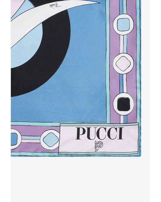 Emilio Pucci Blue Large Vivara Print Scarf