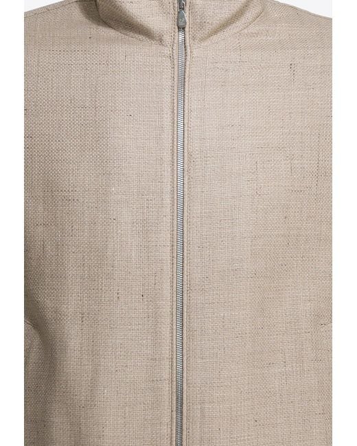 Brunello Cucinelli Natural Wool-Blend Hopsack Jacket for men