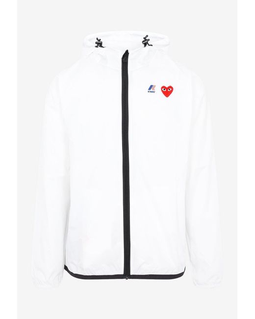 COMME DES GARÇONS PLAY X K-way Heart-logo Zip-up Jacket in White for ...