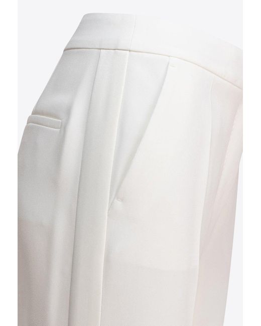 Max Mara White Vincita Straight-Leg Tailored Pants