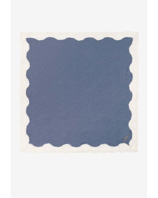 Chloé Blue Poetic Square Scarf
