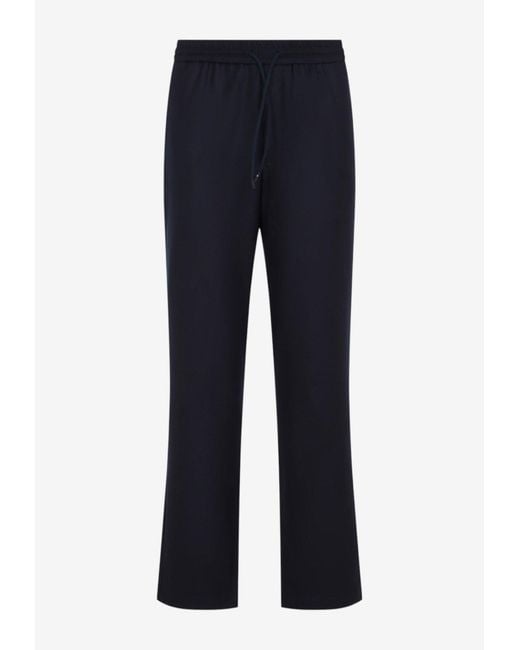 Sease Blue Mindset Wool Drawstring Pants for men