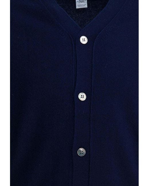 Comme des Garçons Blue Wool Buttoned Cardigan for men