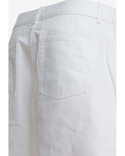 Alaïa White Buttoned Rounded Jeans