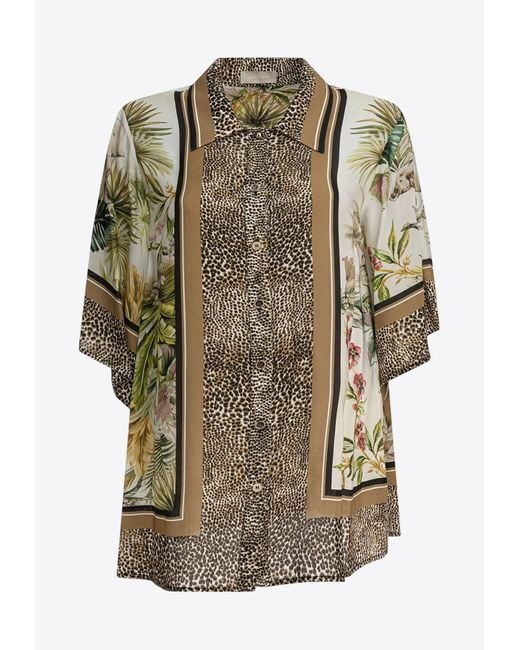 Elie Saab Gray Savannah Print Shirt