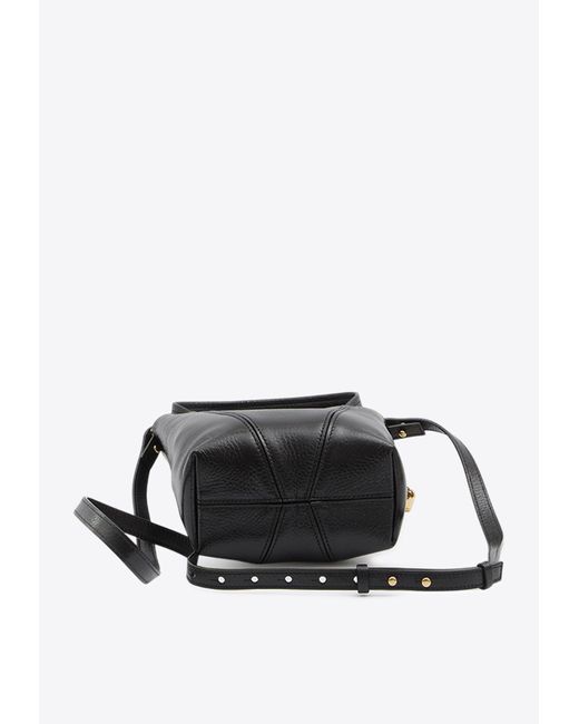 Chloé Black Small Spin Glossy Leather Tote Bag