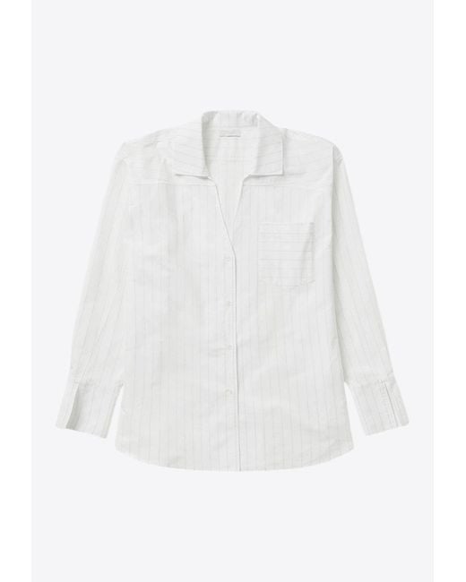 1989 STUDIO White Striped Long-Sleeved Button-Up Shirt