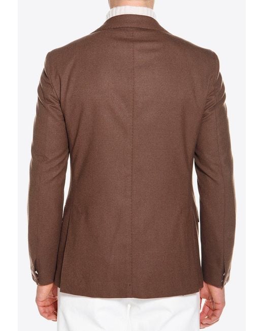 Eleventy Brown Single-Breasted Wool Jacket for men