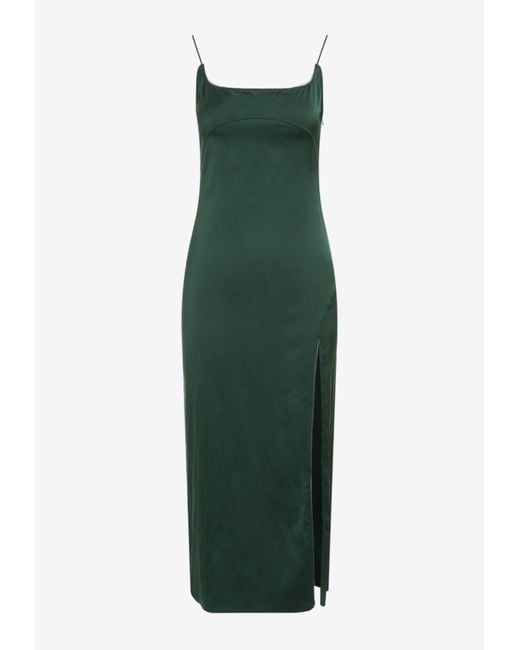 Jacquemus Green Notte Charm Logo Midi Dress
