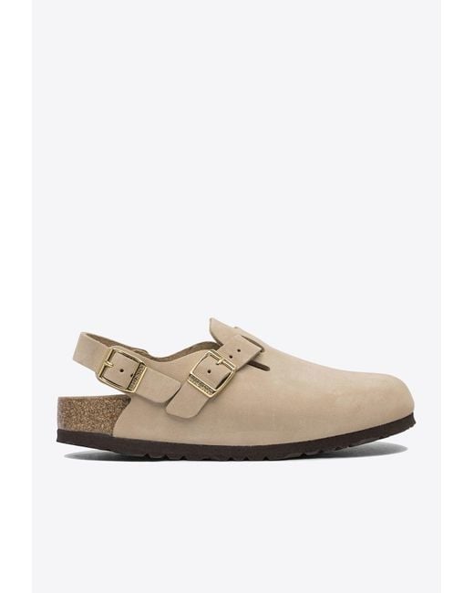 Birkenstock White Tokio Nubuck Leather Slides