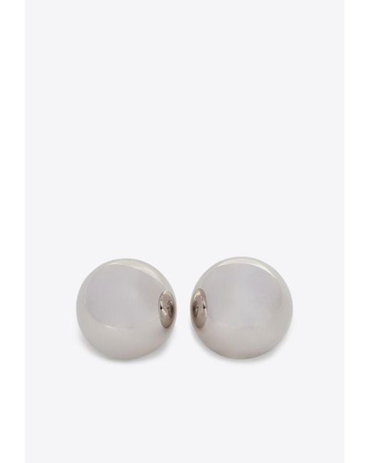 Givenchy White Spherical Curve Stud Earrings