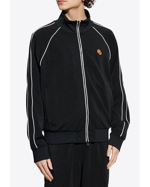KENZO Black Pop Zip-Up Track Jacket for men