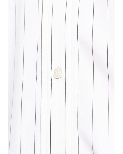 Alexander McQueen White Striped Long-Sleeved Shirt for men